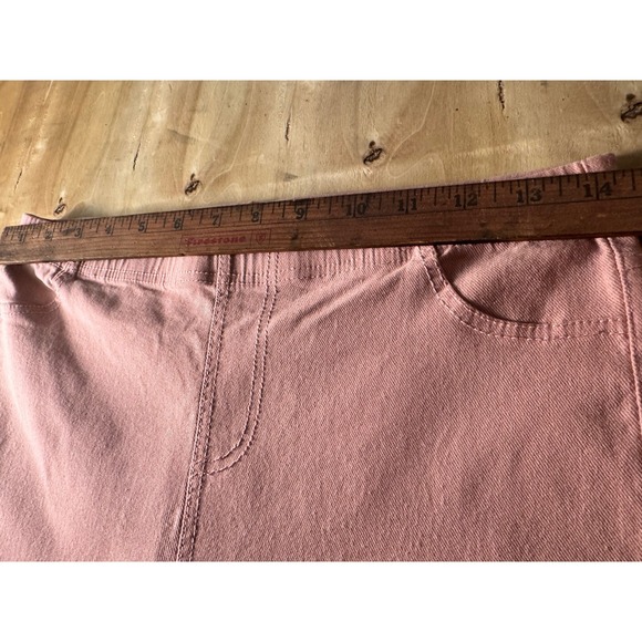 Moto Jeggings Distressed Ribbed Knee Detail Zipper Ankle Pale PinkMedium - Picture 7 of 7